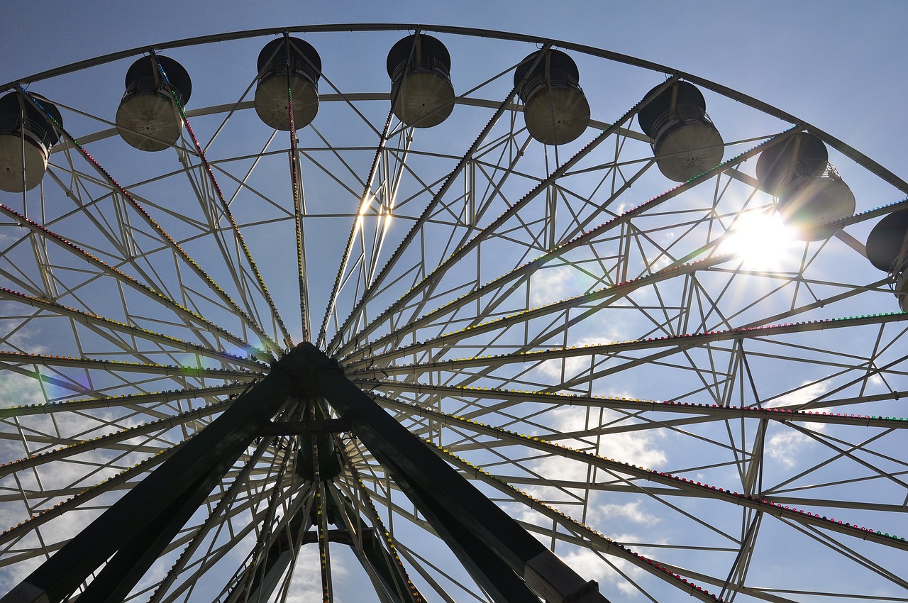 Image - ferris wheel sky sun fun