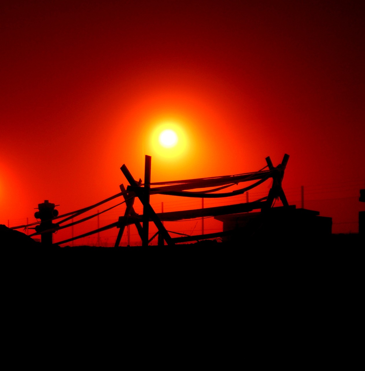 Image - work excavation barrier red