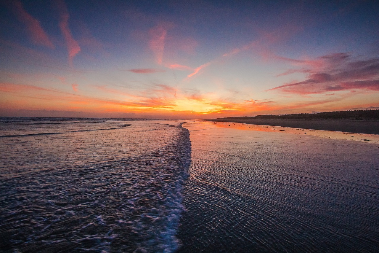 Image - sunset ocean coast beach england