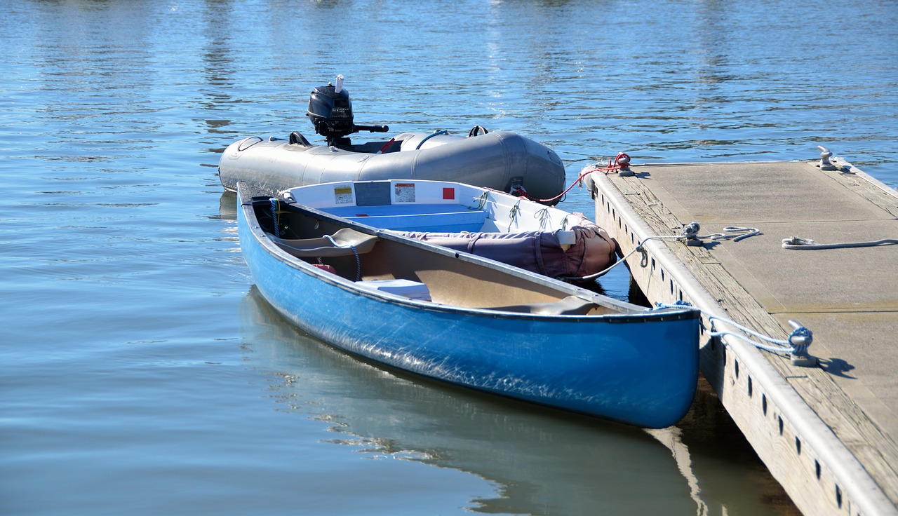 Image - canoe outboard motor dingy boat