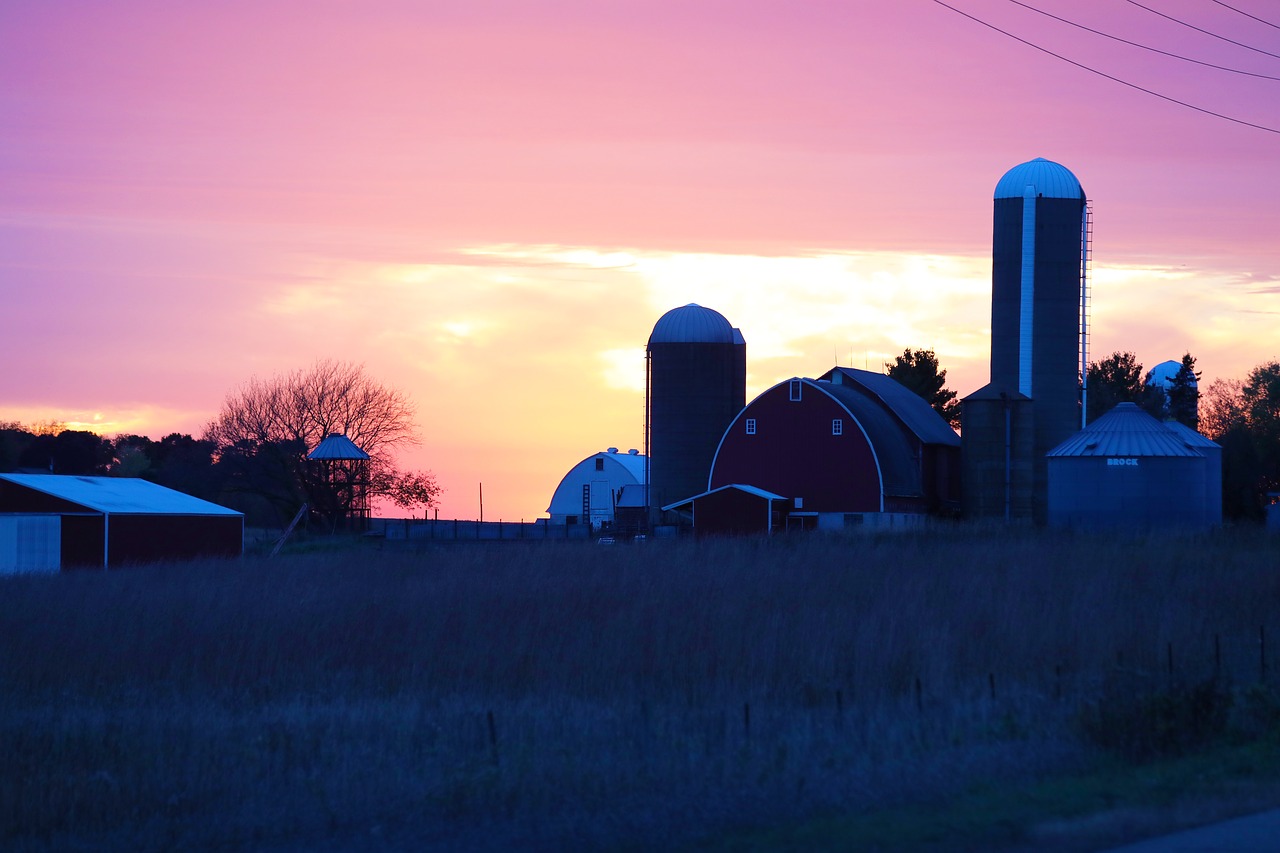 Image - farm farmland sunset agriculture