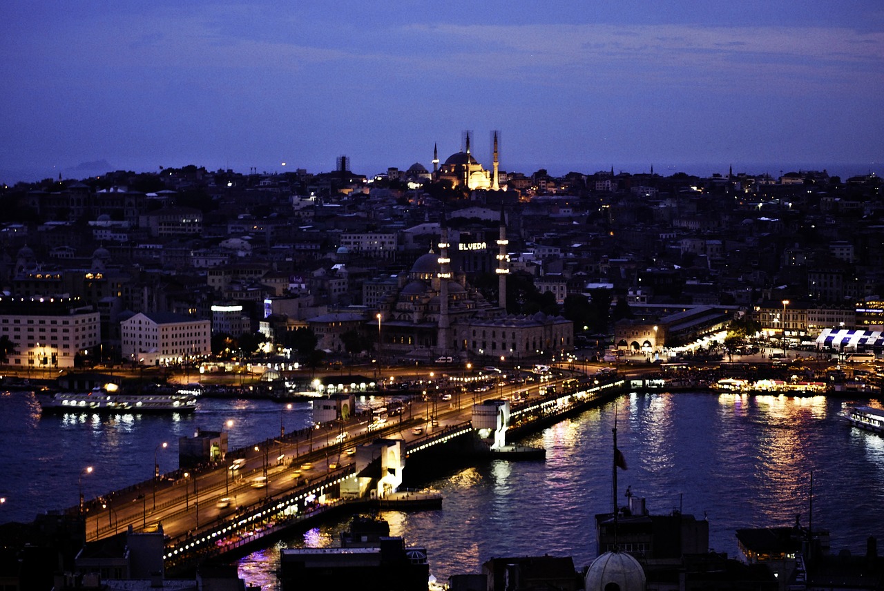 Image - istanbul night river europe asia