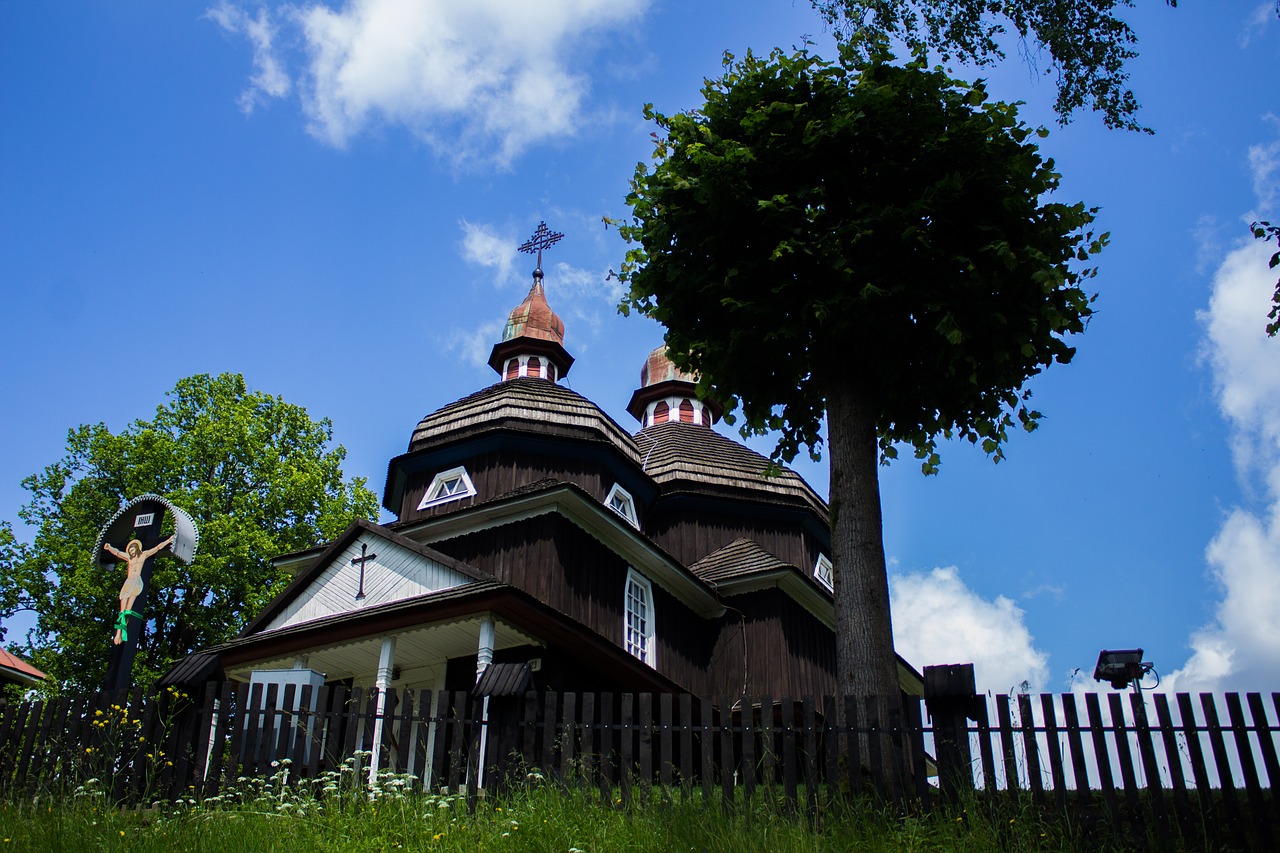 Image - wooden church church tower cross