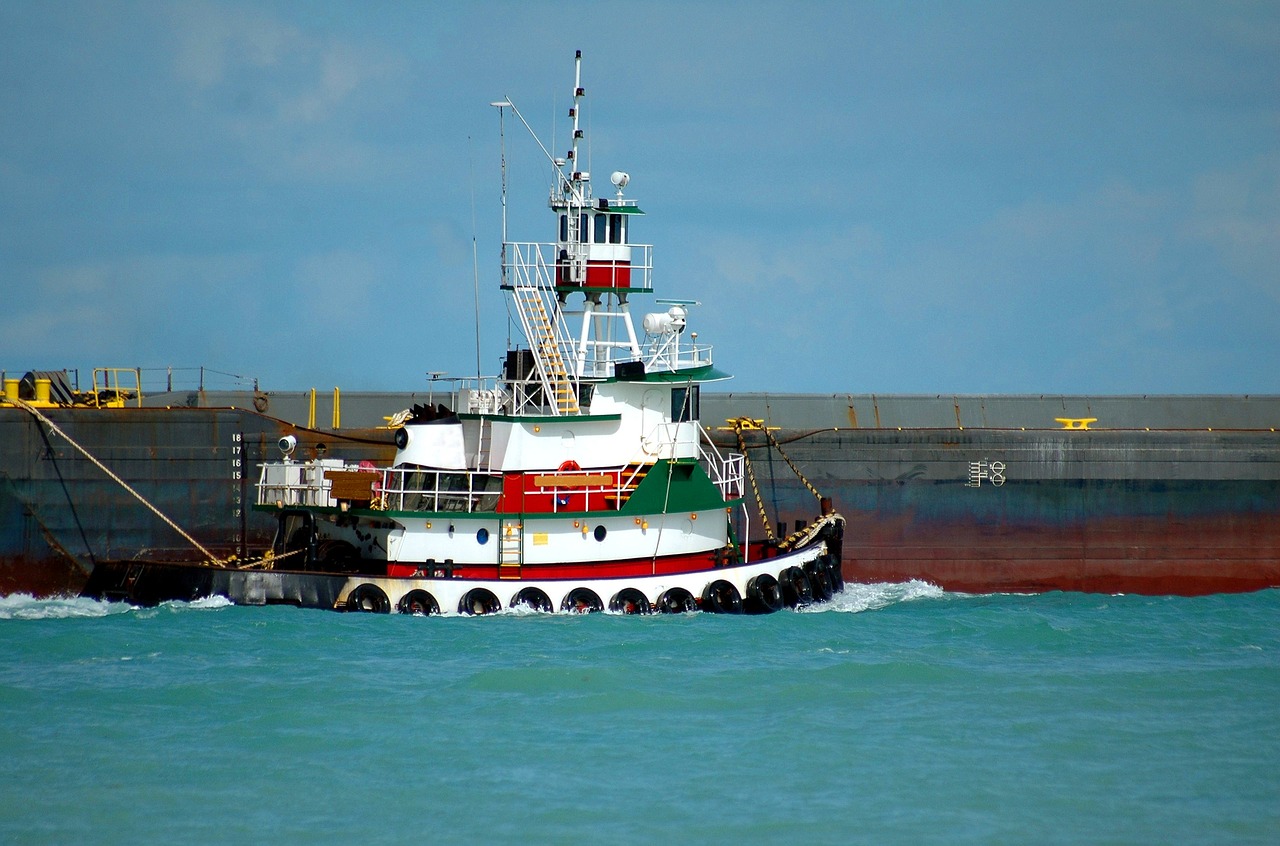 Image - tug boat boat tow barge water