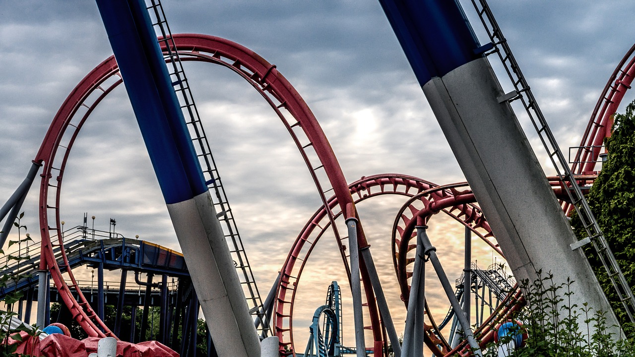 Image - roller coaster dusk fun amusement