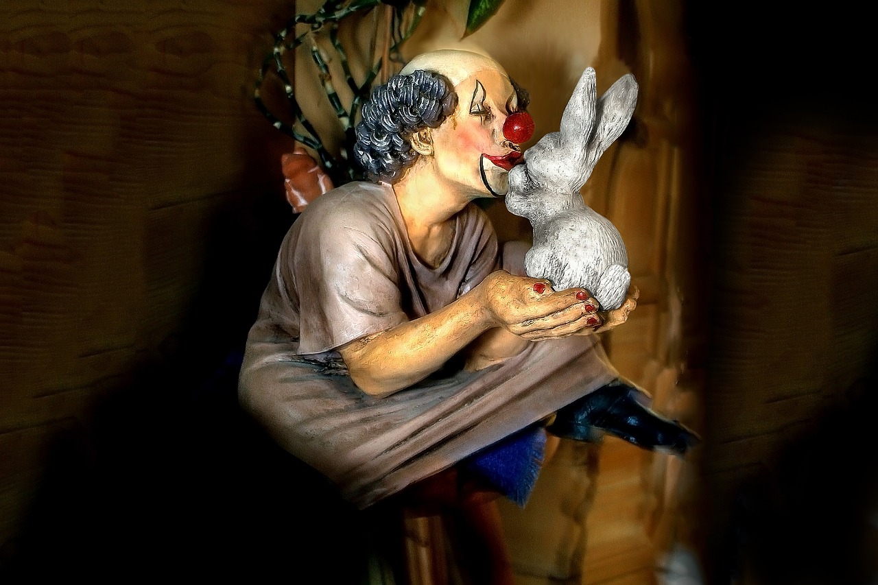 Image - clown clown rabbits figure