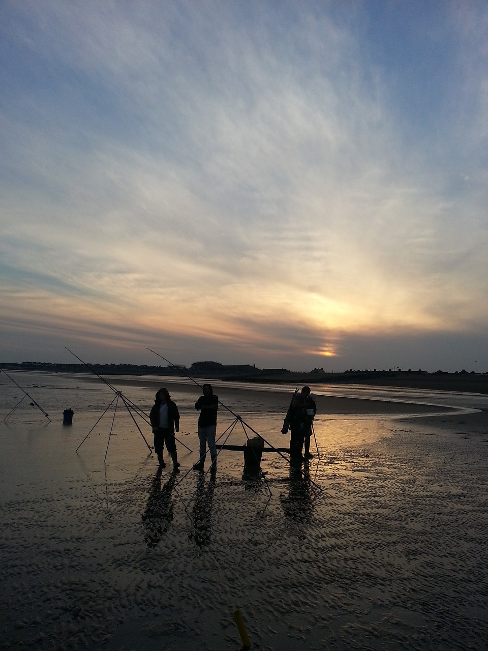 Image - fishermen beach sunset sussex sea