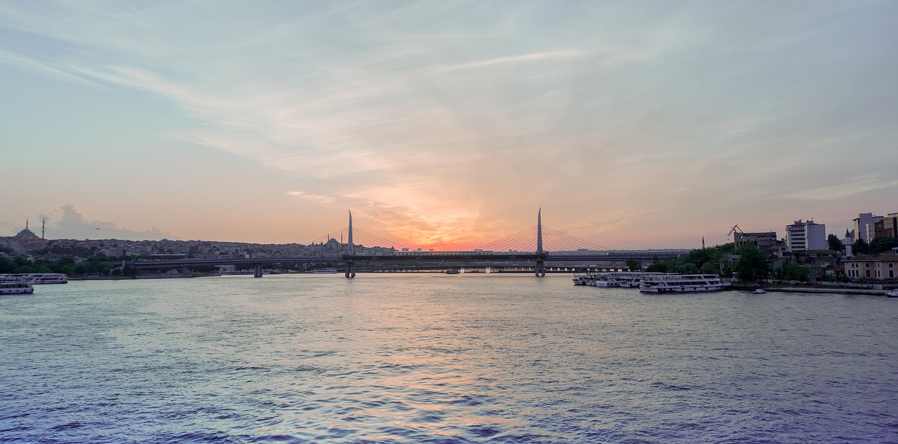 Image - sunset bridge see