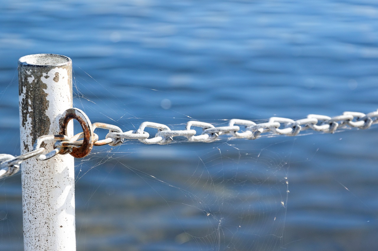 Image - water chain barrier stralsund blue