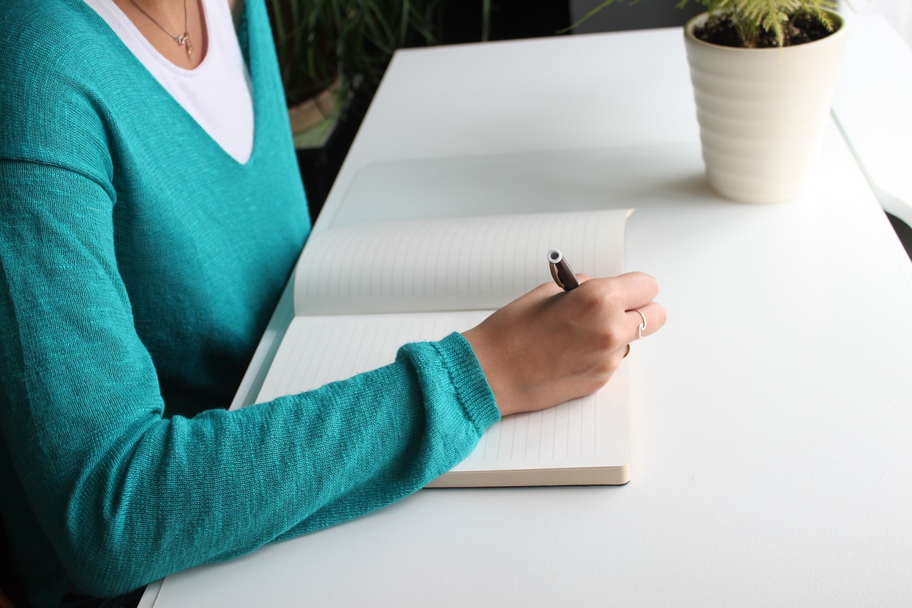 Image - writing blue desk write hand