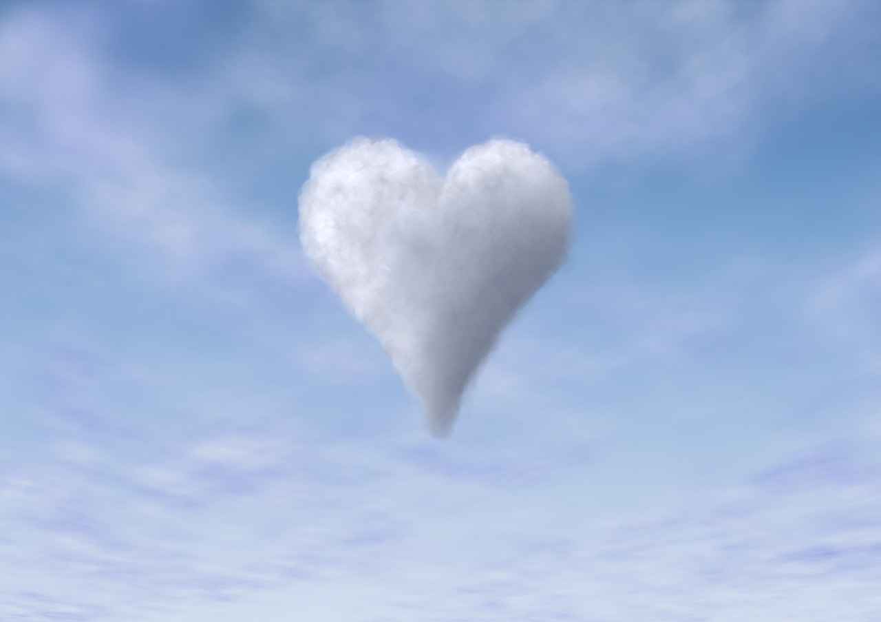 Image - cloud sky heart blue love