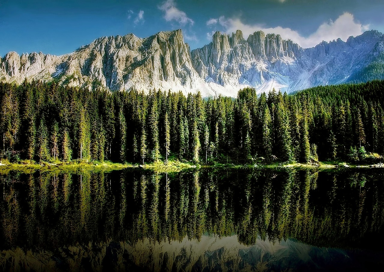 Image - dolomites karersee bergsee nature