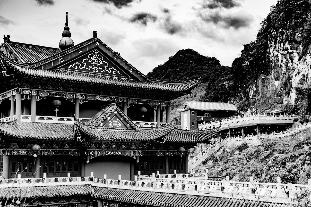 Image - temple black and white roof