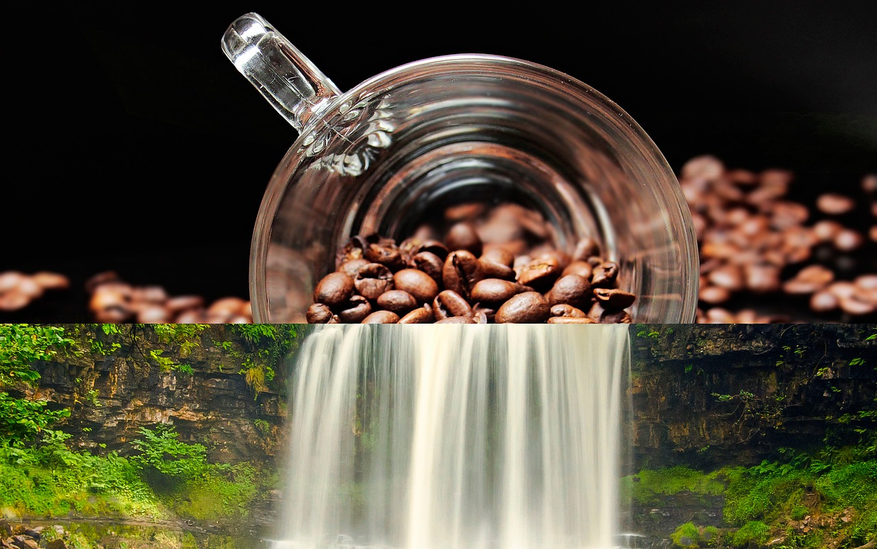 Image - coffee summer waterfall river