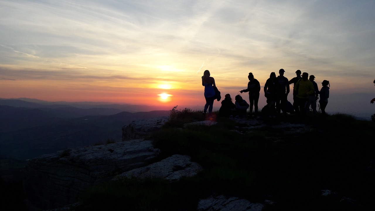 Image - sunset mountain boys sun backlight