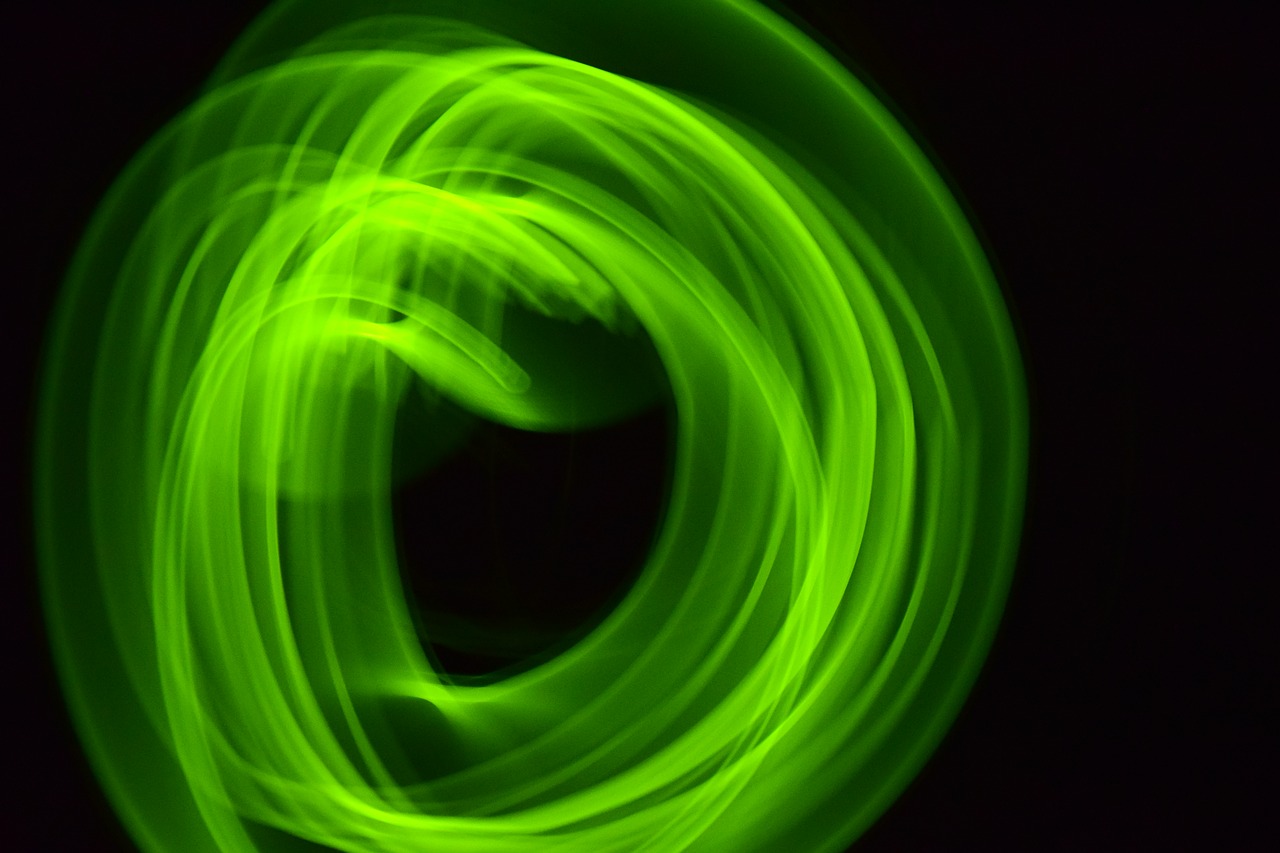 Image - green light blurry lights
