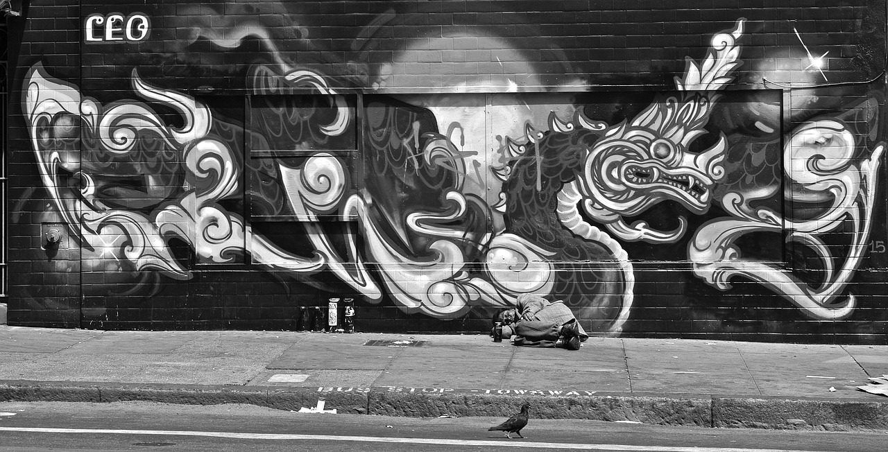 Image - homeless solitude black and white
