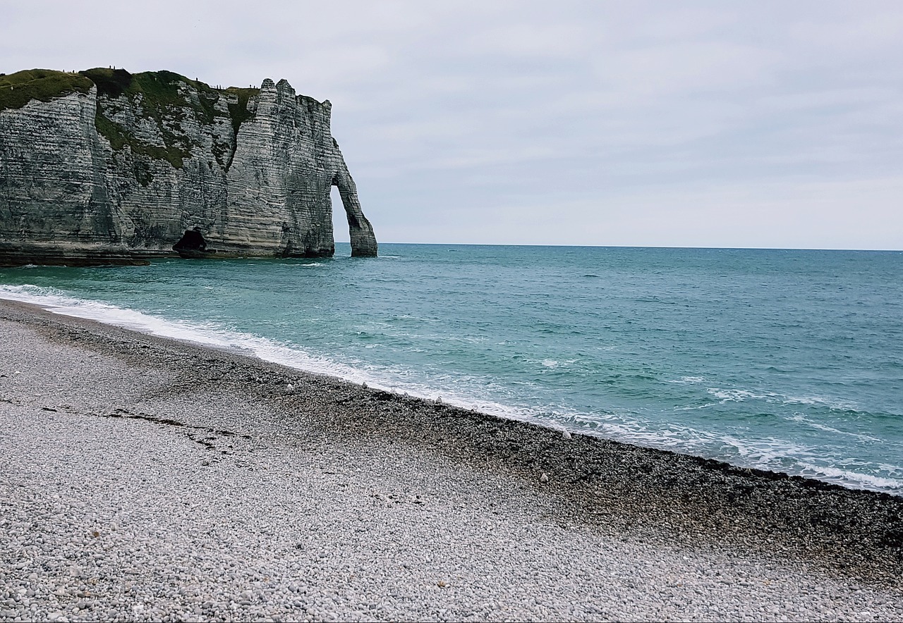 Image - coast beach felsentor normandy