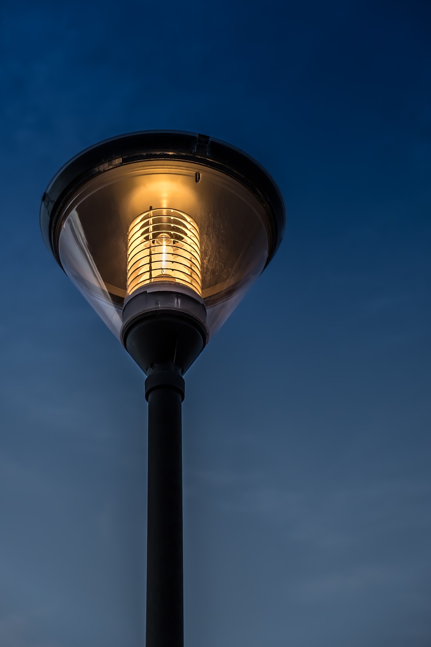 Image - street lamp modern light sunset