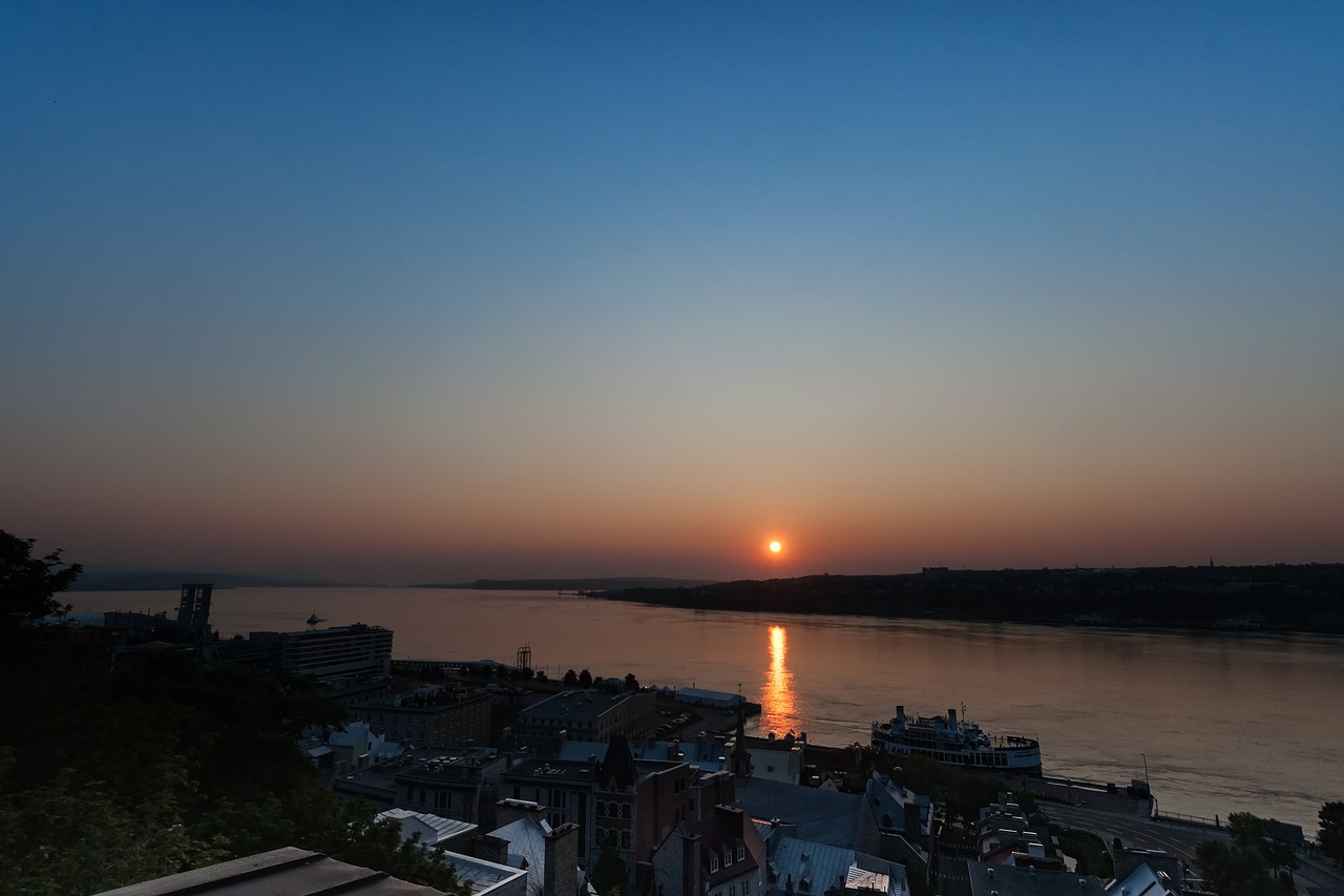 Image - sunrise sankt lorenz river quebec