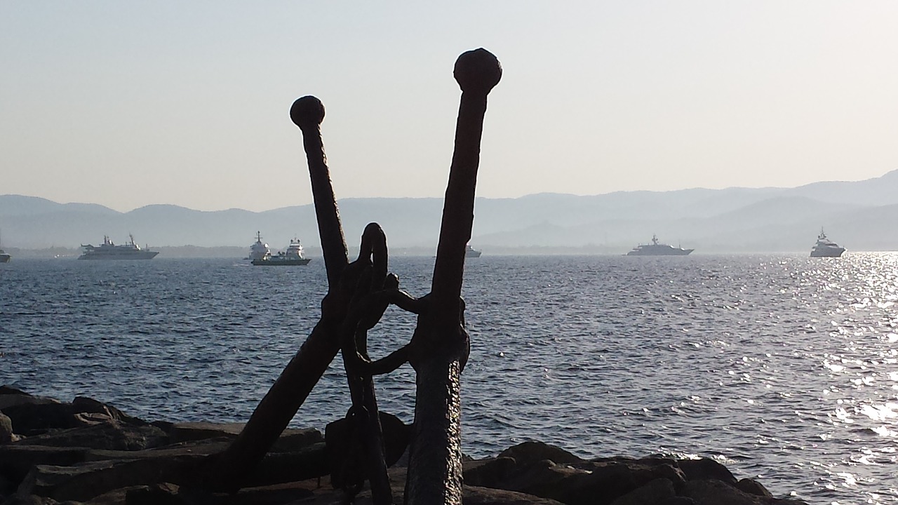 Image - st tropez anchor evening sun sea