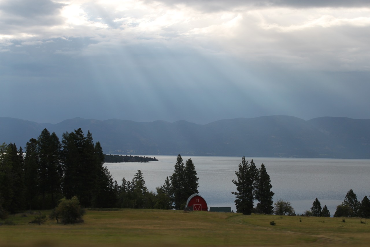 Image - flathead lake lake water barn