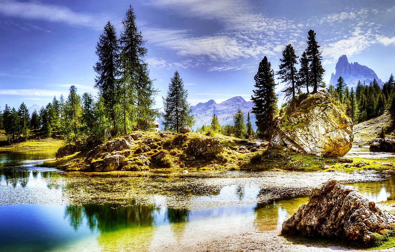Image - dolomites lago federa nature lake