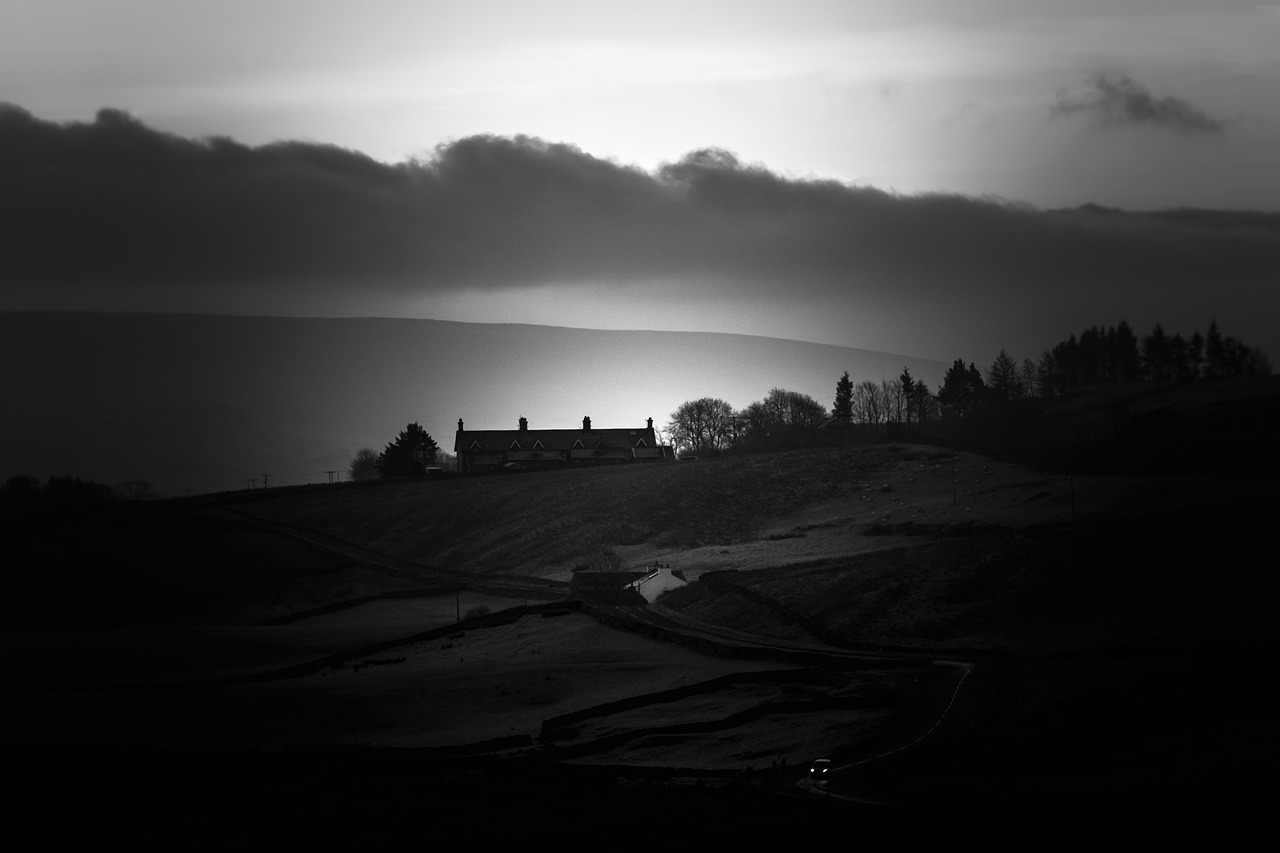 Image - yorkshire dales black and white road