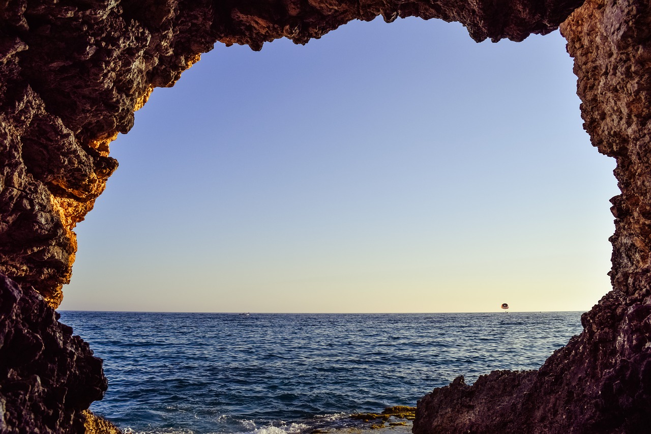 Image - sea cave entrance window sea