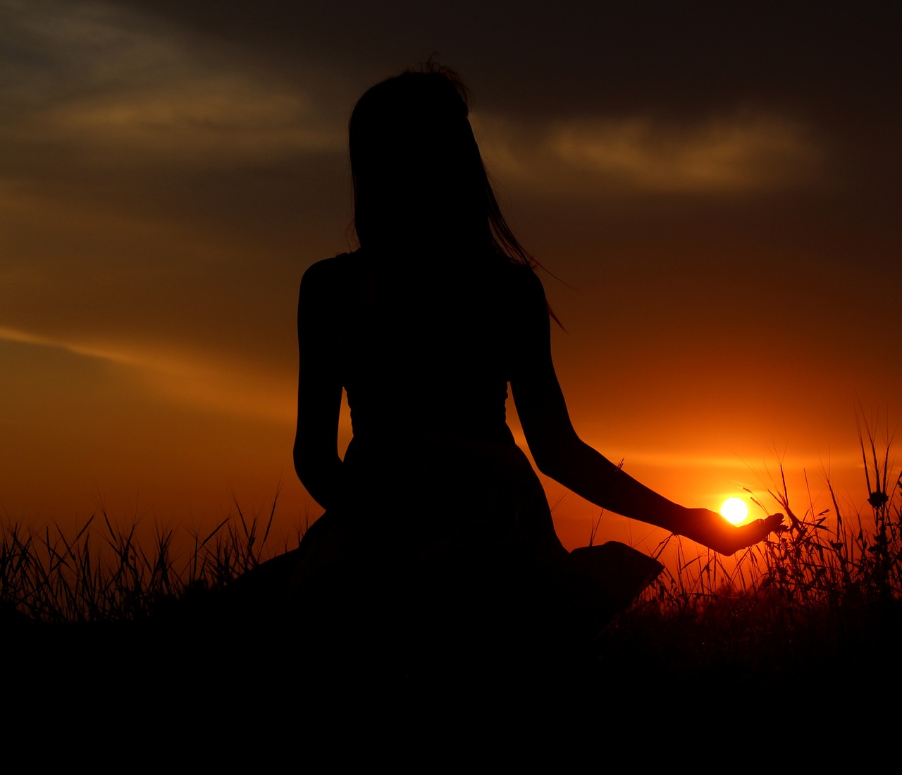 Image - sun shadows play sunset girl
