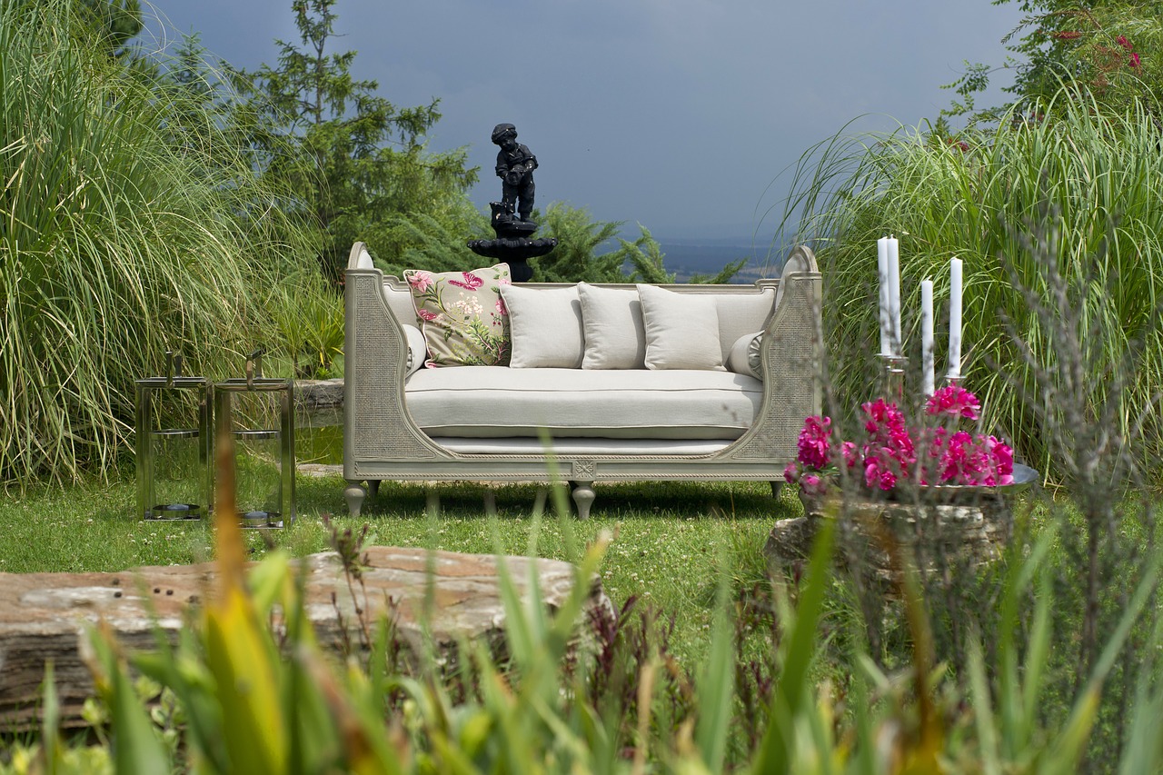 Image - armchair garden beautiful grass