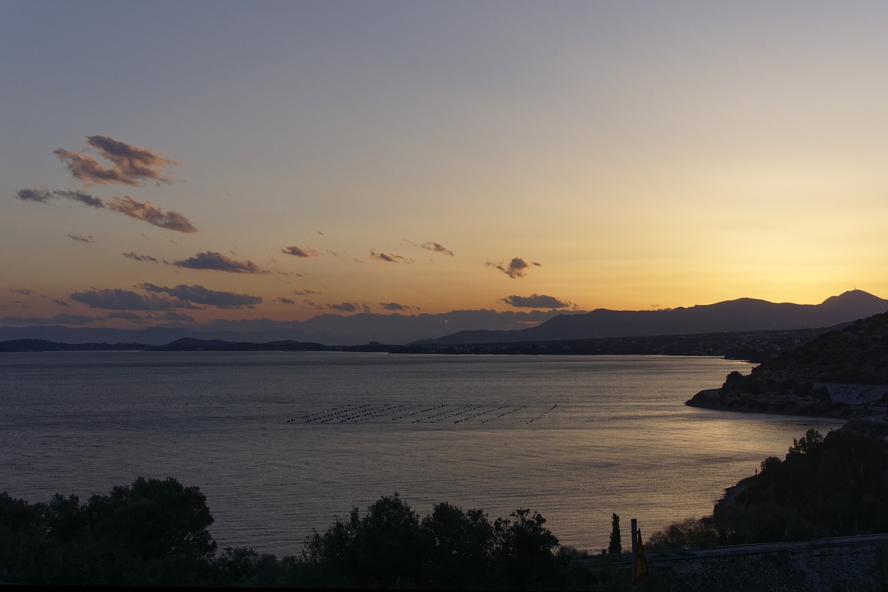 Image - sunset greece landscape panorama