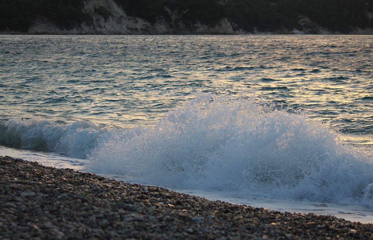 Image - evening beach wave greece greek