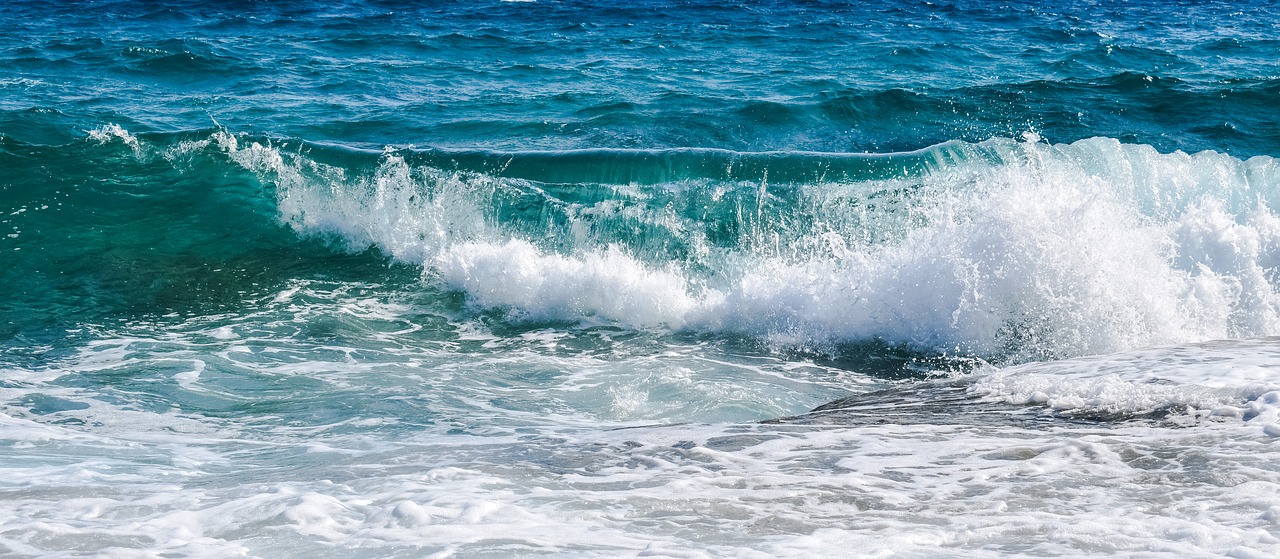 Image - wave smashing coast sea nature