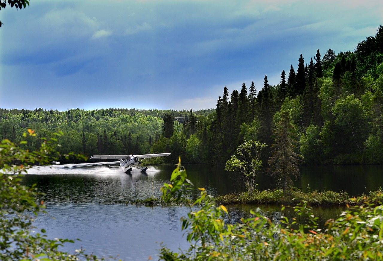 Image - seaplane landscape lake nature