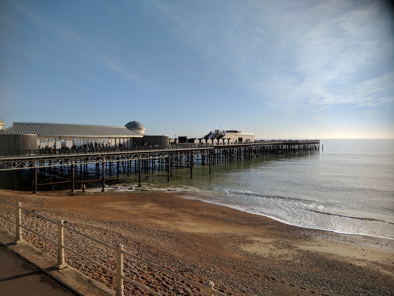 Image - pier seaside coast sand sea