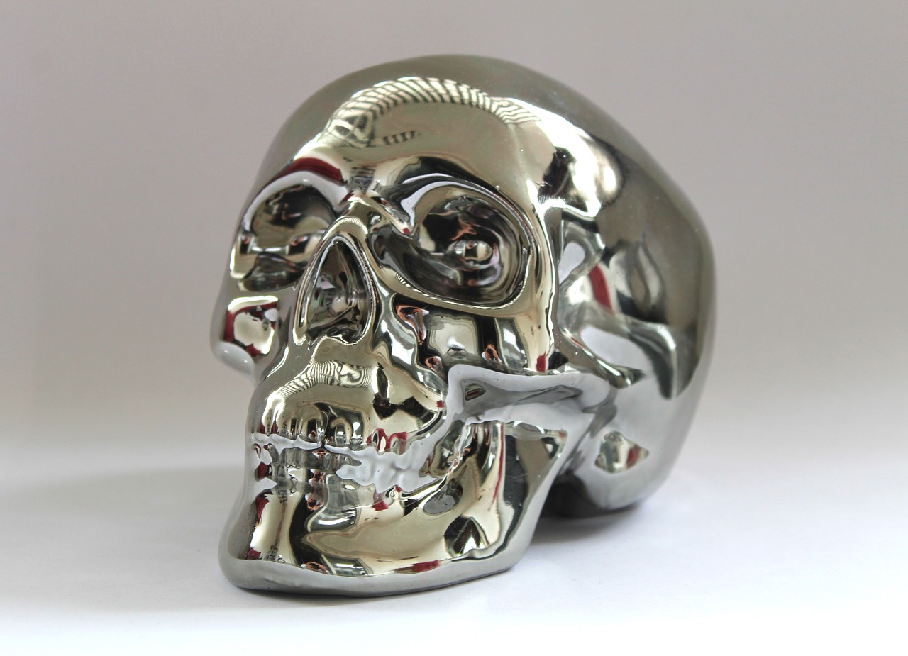 Image - skull and crossbones silver metal