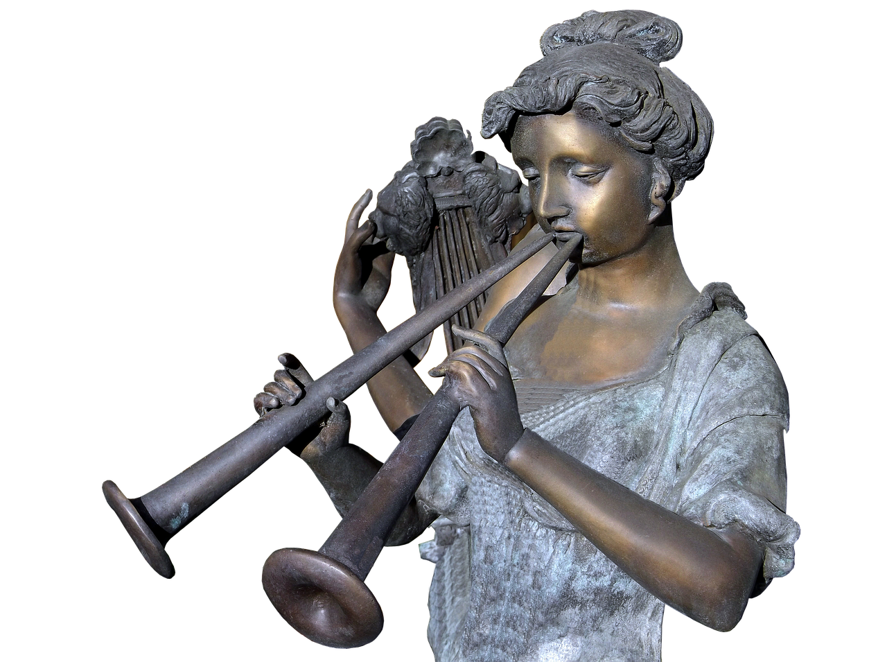 Image - statue bronze music instrument