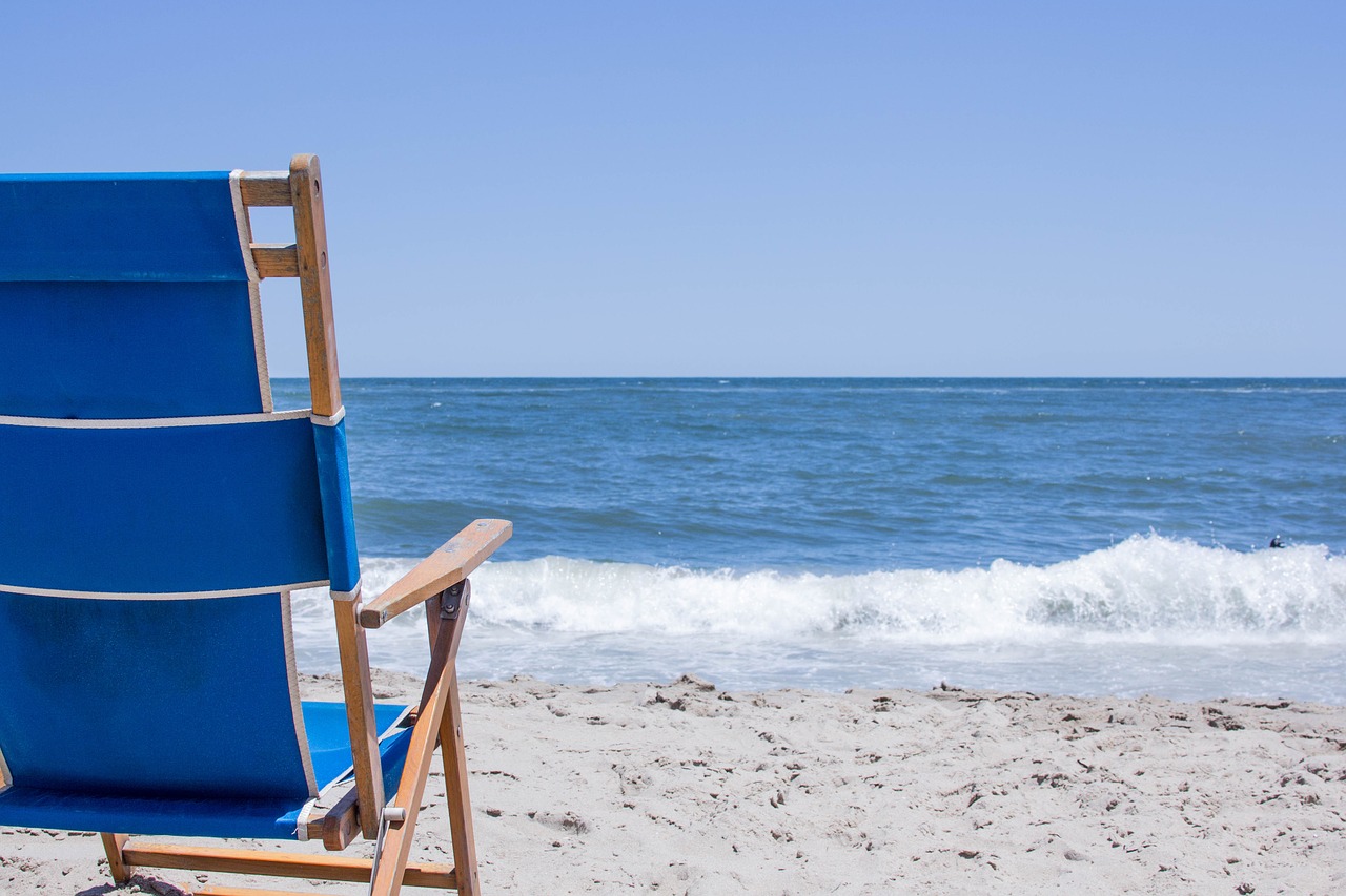 Image - beach sand ocean chair