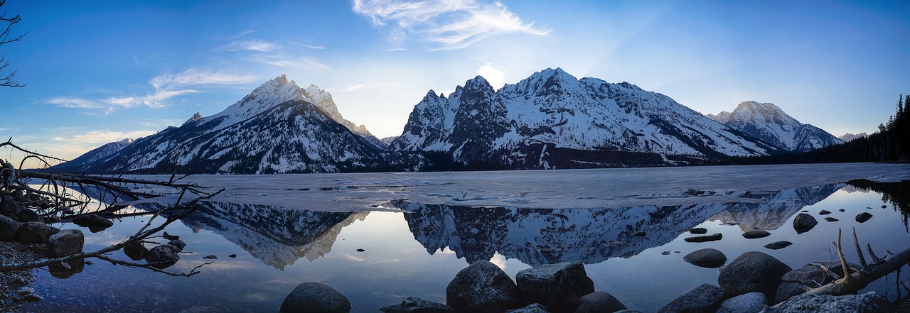 Image - grand teton snow mountain lake