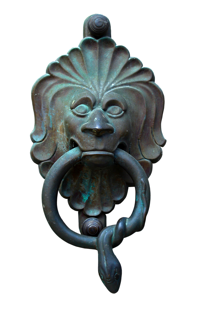 Image - doorknocker bronze metal lion