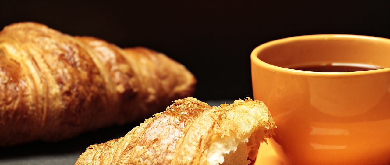 Image - coffee croissant coffee cup