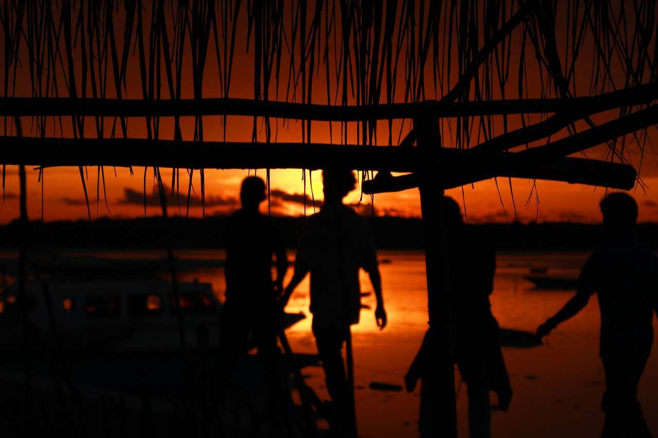 Image - sunset the sea man indonesian