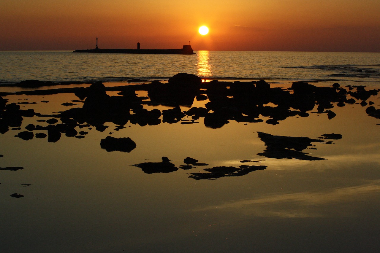 Image - sea water beach sunset twilight