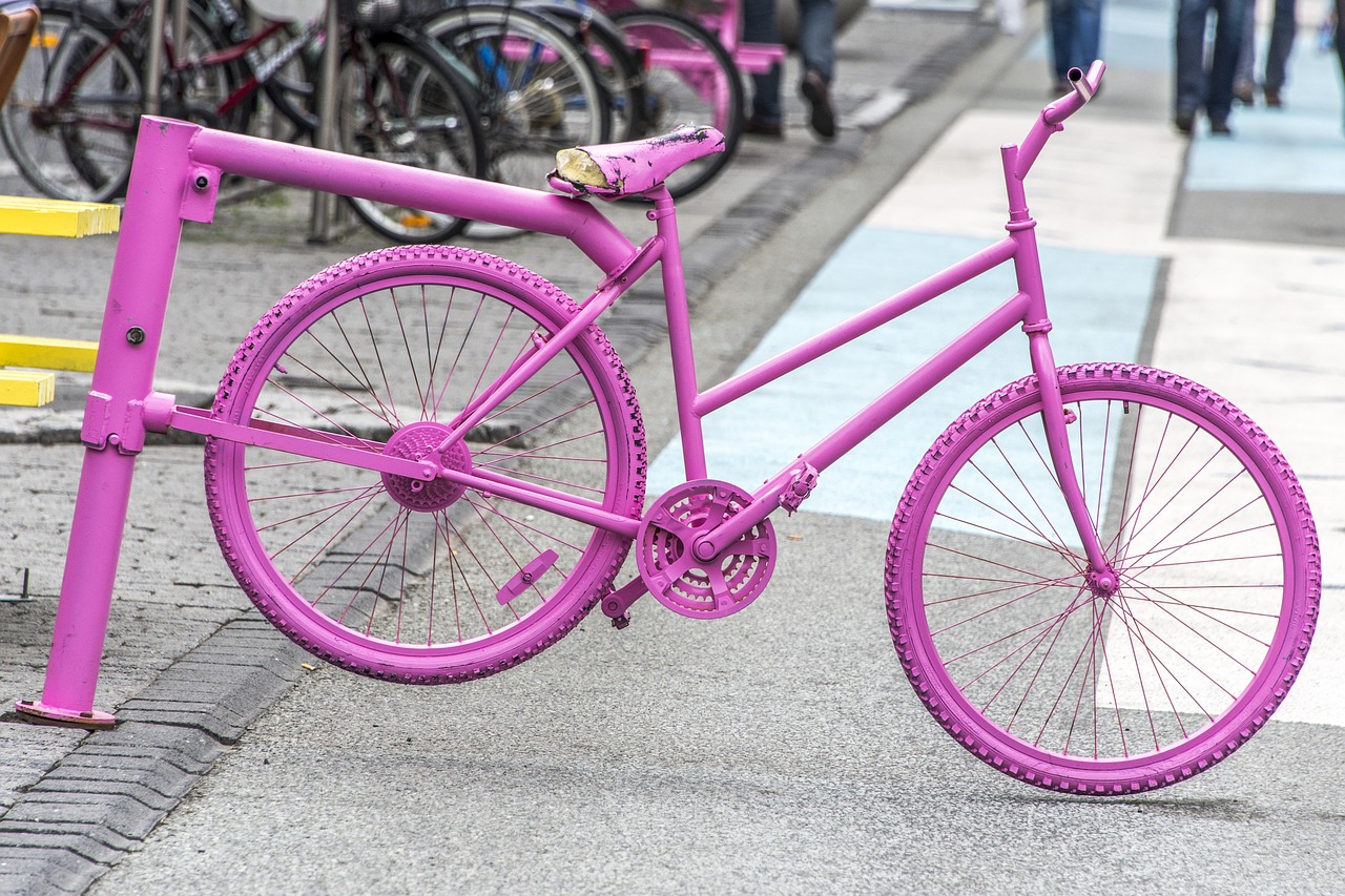 Image - bike object iceland pink