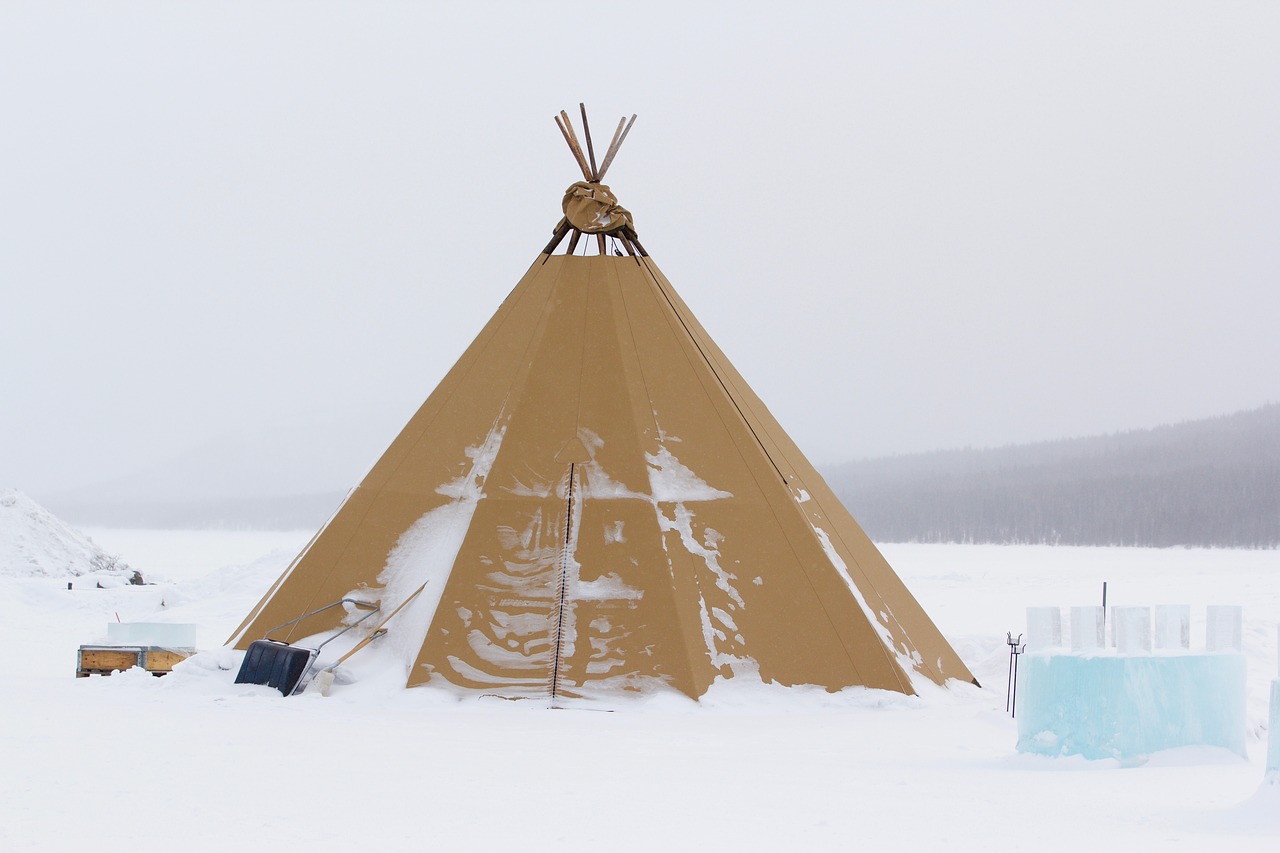 Image - tipis tent snow ice cube white