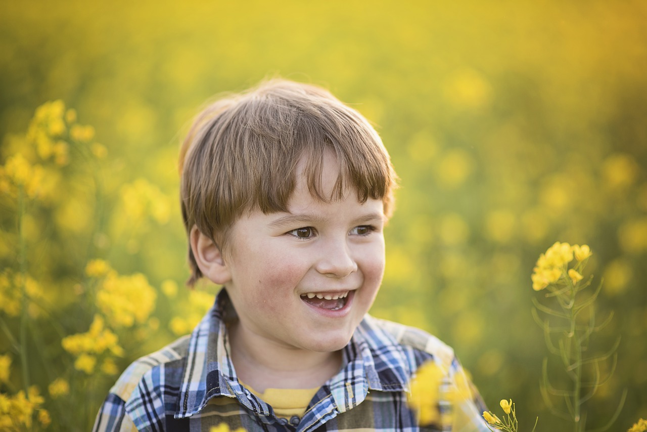 Image - boy face yellow flowers cute