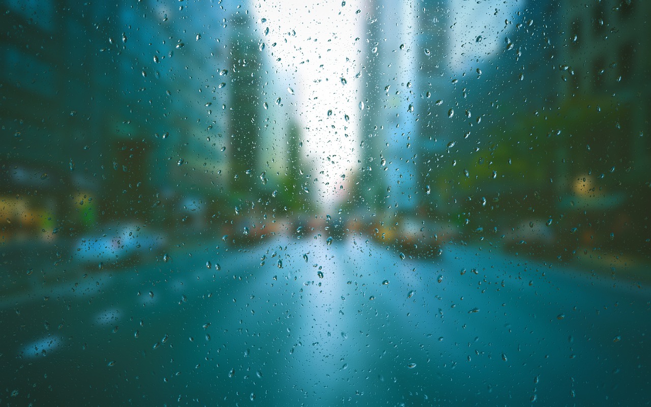 Image - rain street city background