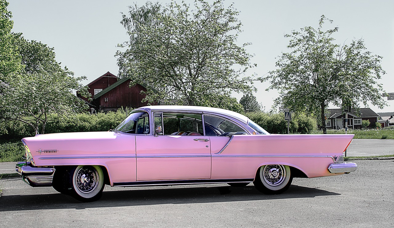 Image - car pink classic car transport