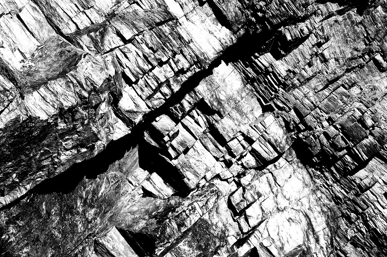 Image - quarry stone rock monochrome